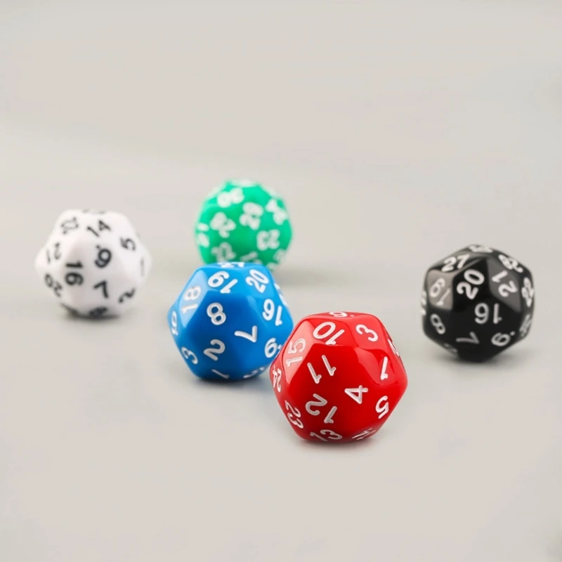 5Pcs 30 Number of Faces Polyhedral Dices 30 Sided Game Dices Props Educational Toy Children Mixed Colors Digital Dices