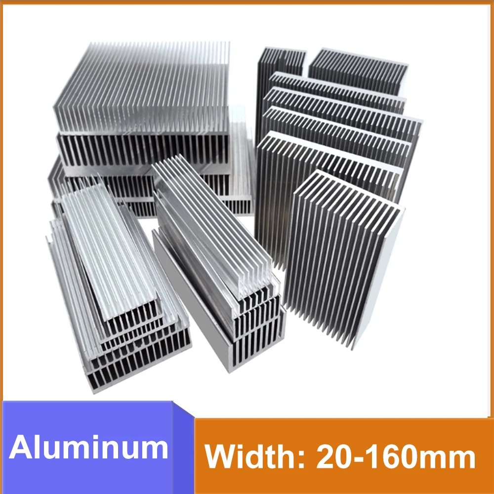 

1pcs Aluminum Profile Self-Adhesive Heat Sink Cooling Cooler Width 20-160mm Motherboard Electronic Chip Wait Heat Dissipation