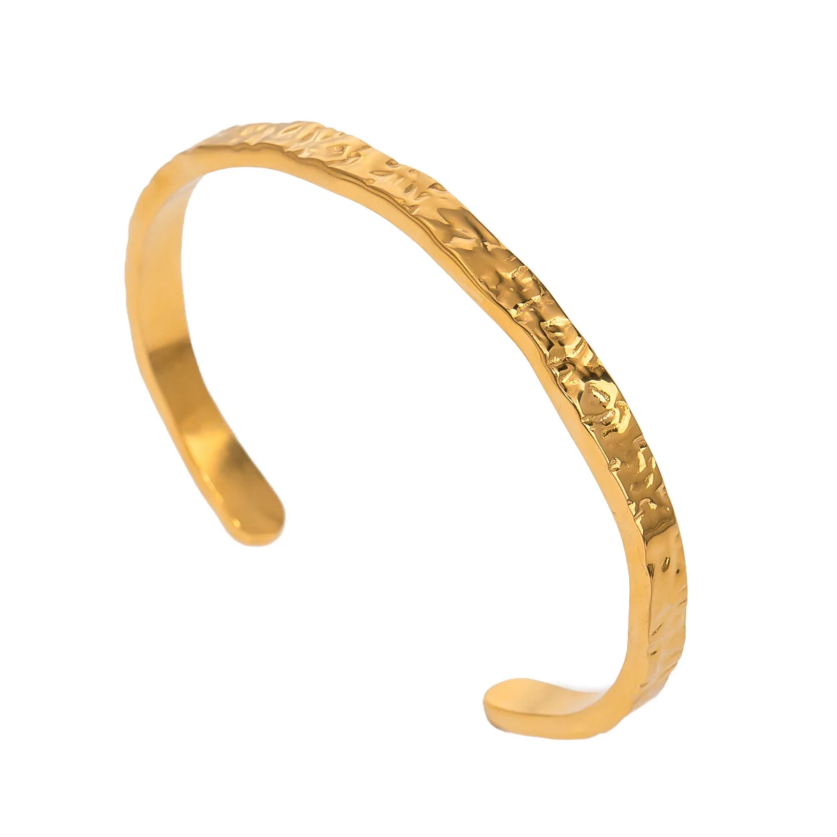 Stainless Steel PVD 18K Gold Plated Tarnish Waterproof Simply Bangle For Woman Jewelry Wholesale INS