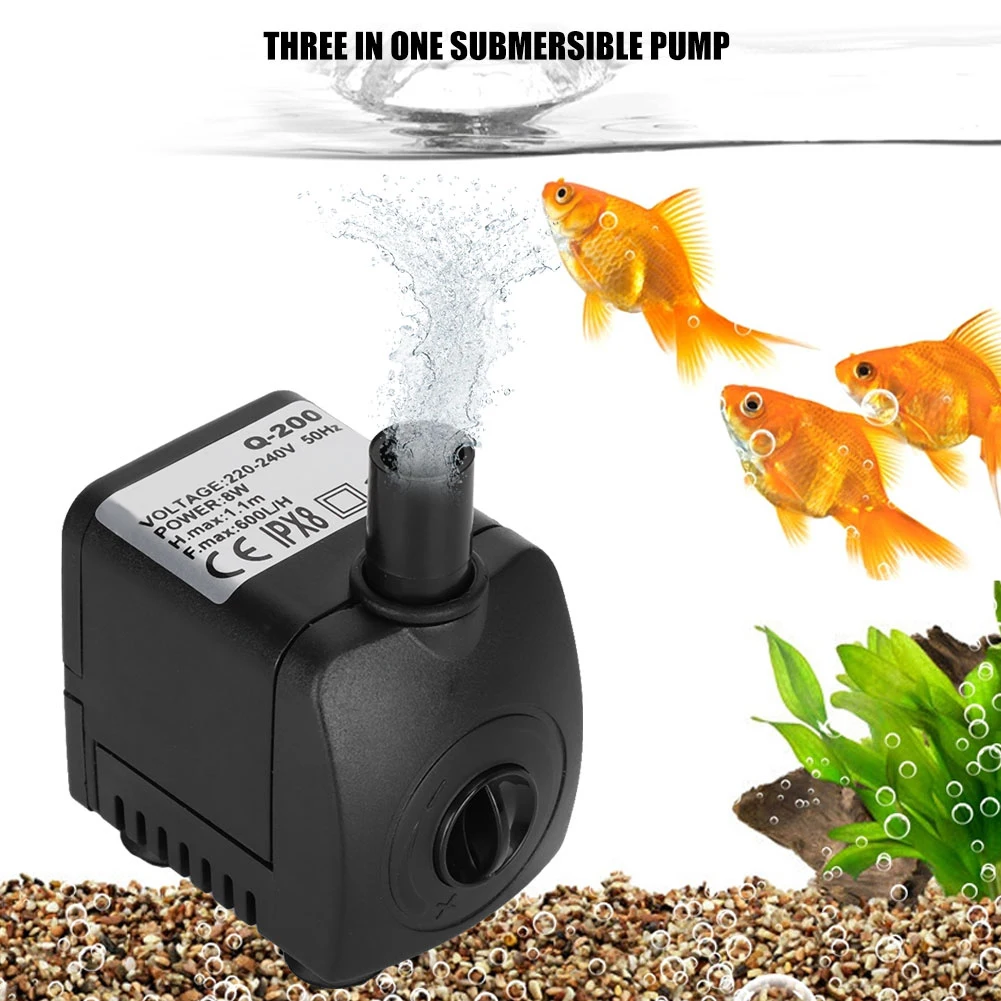 8W Aquarium Submersible  Fish  Bottom Suction Low Filtration Pump Aquarium Water Pumps Circulating Filtration Pump