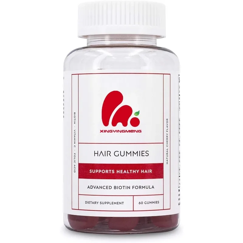 

5000mcg biotin, containing vitamin A, folate, and vitamin E, suitable for hair, skin, and nail health -60 gummies