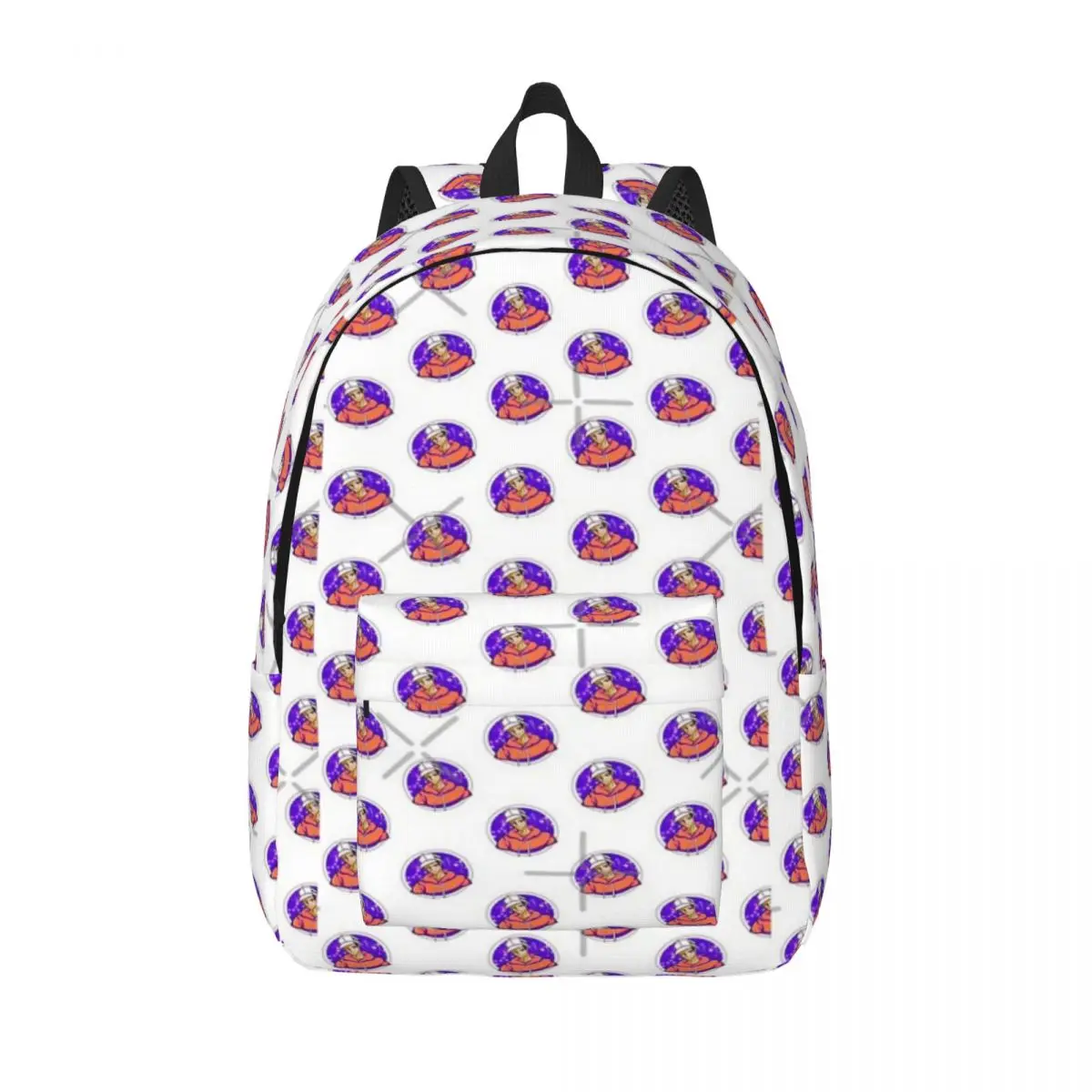 

Anime Boy In An Orange Sweater With A White Cap On A Purple Simple and Stylish Backpack Canvas Backpack Backpacks