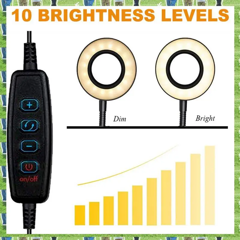

FTS 48 LED Desk Lamp Clip On Desk Lamp Eye-Caring USB Clamp Lamp For Bed Desk Workbench -A