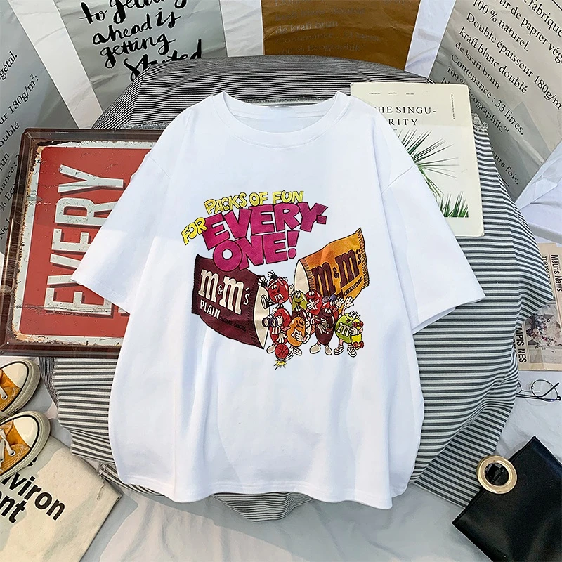 Retro Spaß Cartoon Druck T-Shirts Frauen Vintage ästhetische T-Shirt Damen Kawaii Grafik T-Shirts Sommer bequeme Shirt XS-4XL