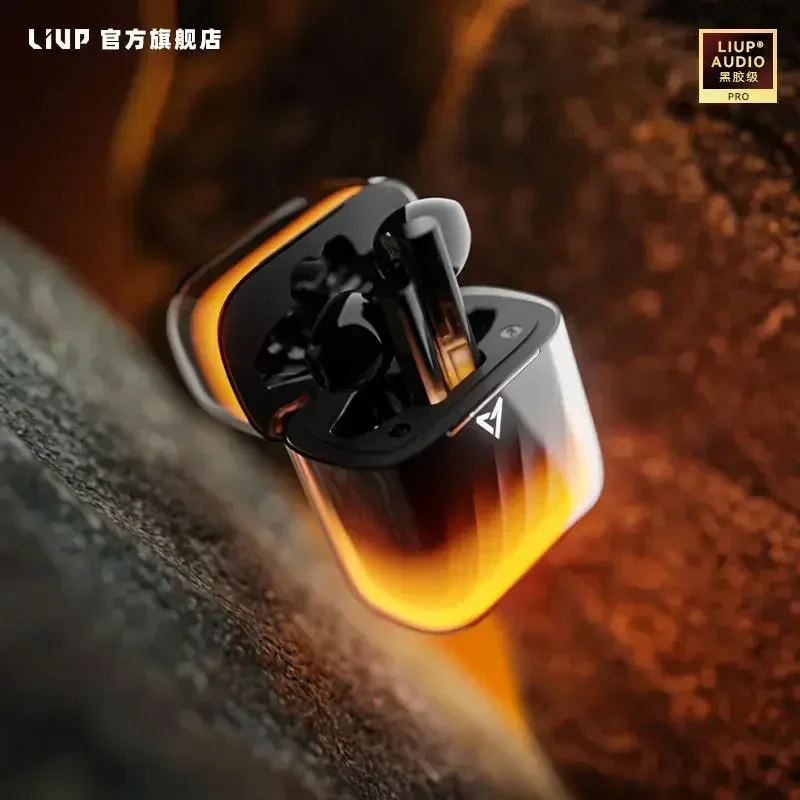 LIUP LP1 earphone Bluetooth nirkabel, earphone Bluetooth nirkabel pengurang kebisingan pasir hisap 5.4 lampu malam transparan bercahaya Headphon Gaming Muisc