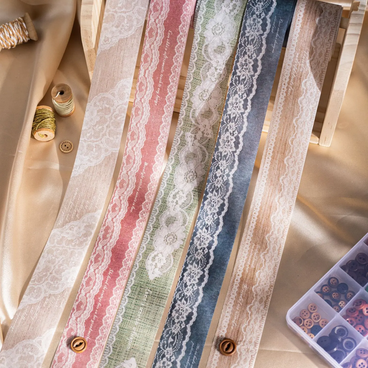 1pcs DIY Decoration Adhesive Tapes Japanese Lace pattern Washi Tapes Masking Tapes stickers stationery view 4