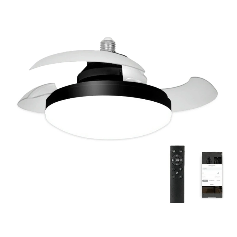  E27 Ceiling Garage Light Efficient Ceiling Fan 48W Practical LED Bulb Fan ABS Texture Suitable for Warehouse Workshop
