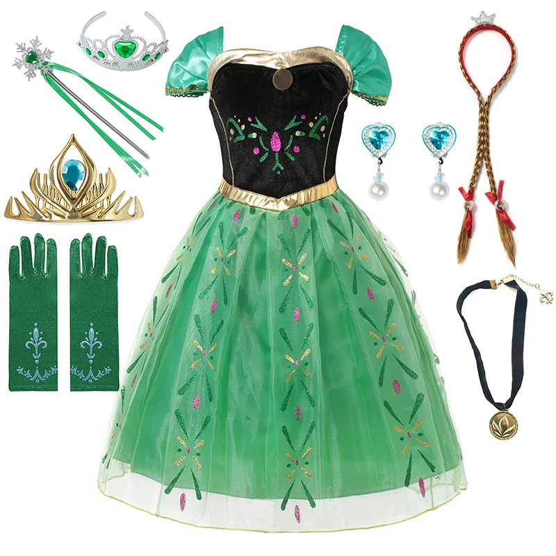 Gefrorene 2 Prinzessin Kleider Für 2-12Years Mädchen Weiß Pailletten Mesh Ballkleid Karneval Kleidung Kinder Cosplay Schnee Königin Elsa Anna