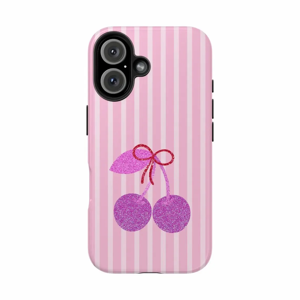 

Pink Cherry Luxury Design Phone Case for iPhone 17 16 15 14 13 12 11 7 8 Air Pro Max Plus Luxury Double-layer Back Cover