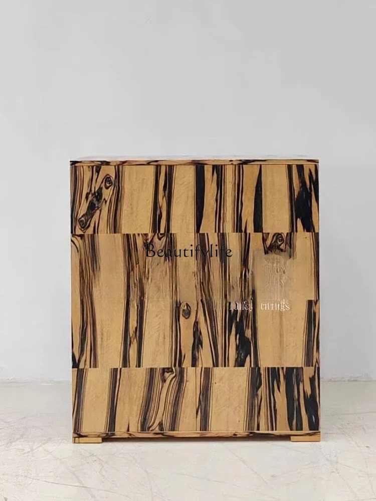 

l*Medieval solid wood four-bucket decorative cabinet art parquet storage household entrance cabinet