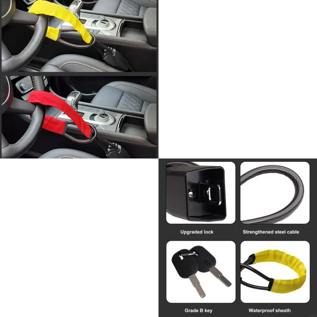 

Противоугонный тросовый замок на рулевом колесе с конструкцией из усиленной стали для обеспечения безопасности на общественных