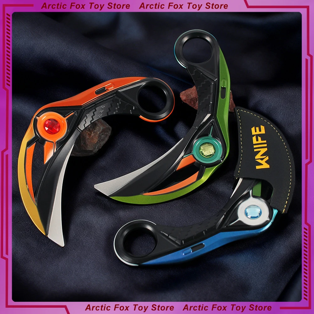 16 سنتيمتر VALORANT لعبة Karambit الشكل محيط المعادن الحرفية نموذج الدعائم سطح المكتب الديكور الحلي هدايا عيد الميلاد اللعب