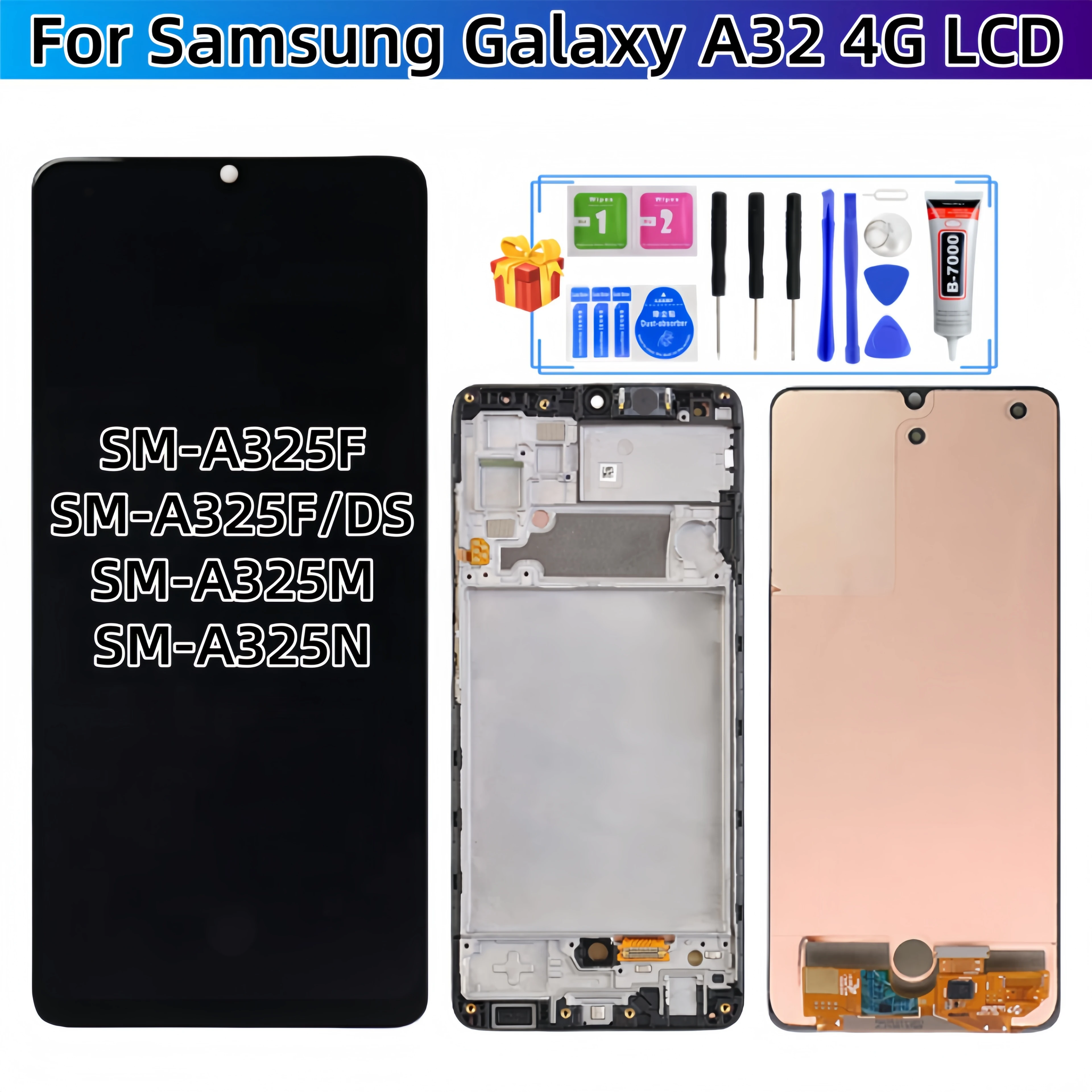 

Для Samsung Galaxy A32 4G 2021 SM-A325F SM-A325F/DS SM-A325M SM-A325N ЖК-дисплей с сенсорным экраном в сборе, запасные части для ЖК-дисплея