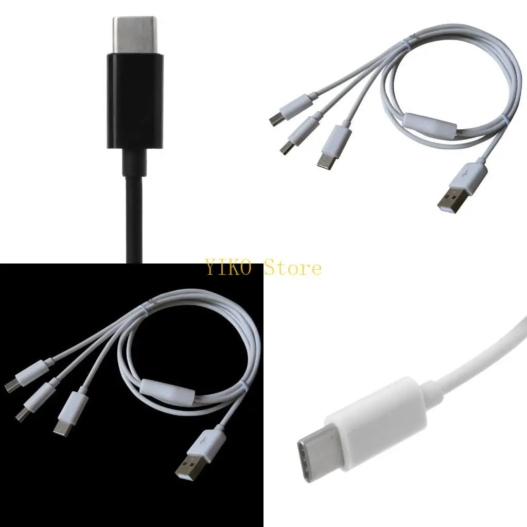 K32C USB C Multi Charging Cable 3-in-1 Charging Cord with Type C Connectors Universal