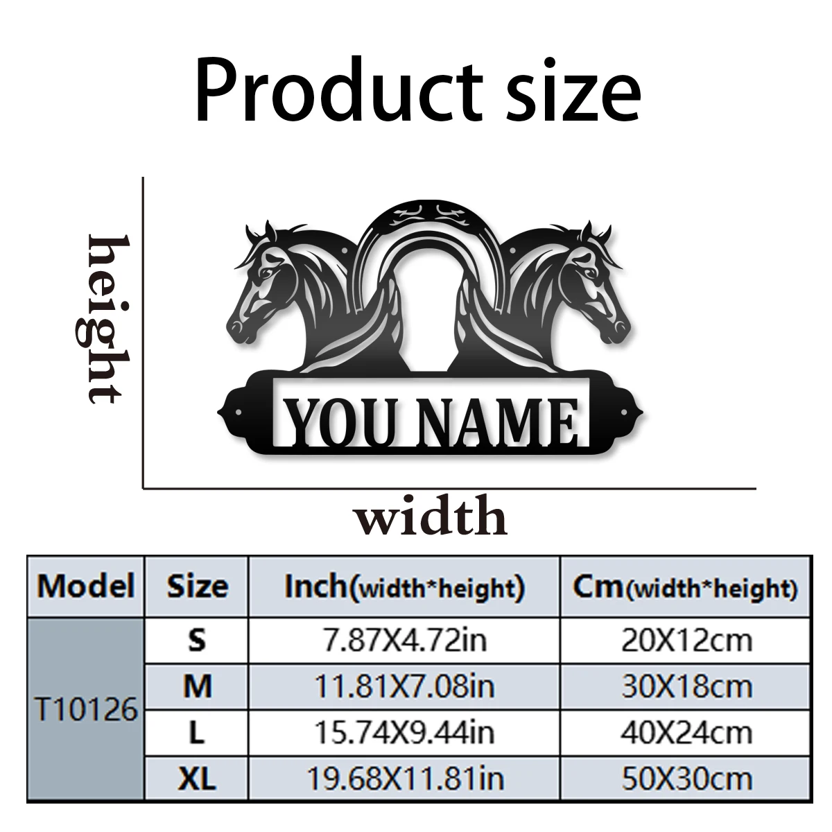 1 pc Symmetrical horse Customized Name Tin Wall Signs Metal Wall Plaque For Living Room Kids Room image 4