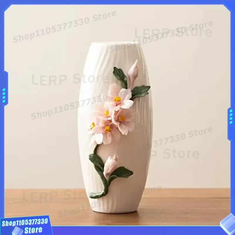 Rustic Country Style Ceramic Vase for Home Decoration Elegant Porcelain Flower Vase Modern Living Room Decor Accent Piece