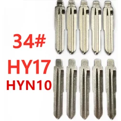 10pcs 34# HY17 HYN10 Metal Uncut Blank Flip Remote Key Blade For Hyundai ACCENT MISTRA Kia RIO M4 for keydiy KD xhorse VVDI JMD