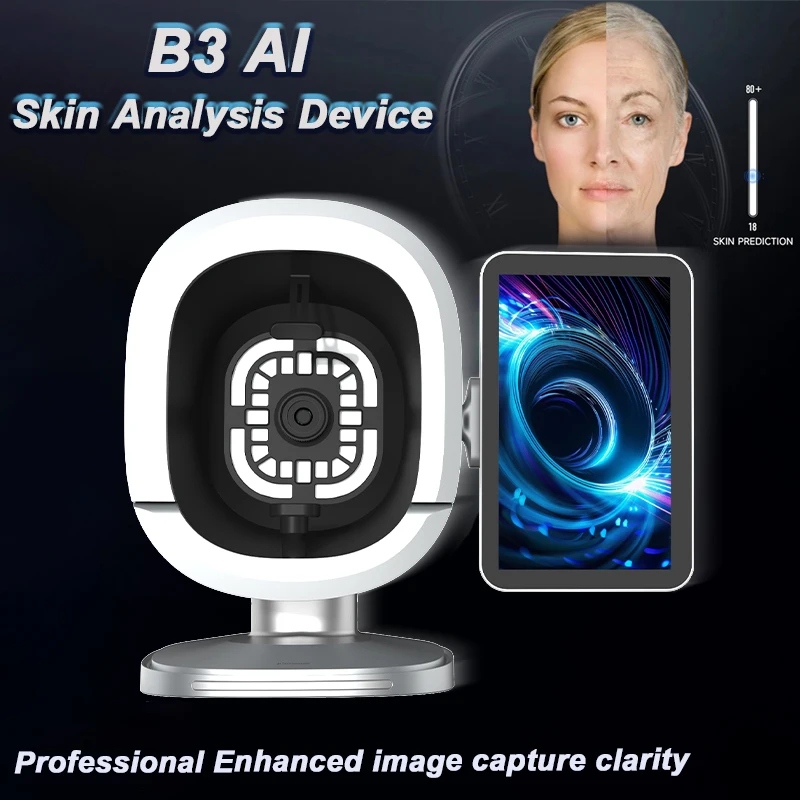 プロ仕様 家庭用 肌分析装置 フェイシャルスキンアナライザー デジタル ポータブル 顔の水分テスト分析検出器
