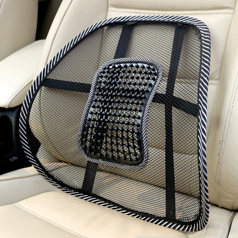 Ventilate Mesh Car Lumbar Back Support Cushion Universal Ergonomic Back Brace Massage Pad for Auto Seat Office Home Chair