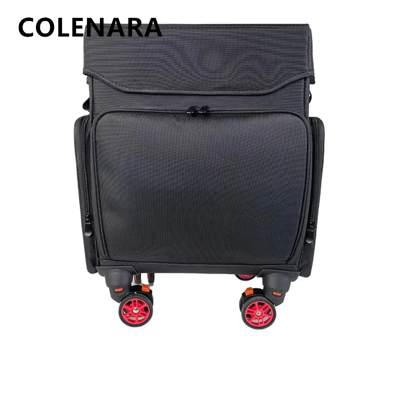 

COLENARA Oxford Cloth Large-capacity Beauty Manicure Tool Box Two-in-one Trolley Case Makeup Bag Ladies with Wheel Luggage