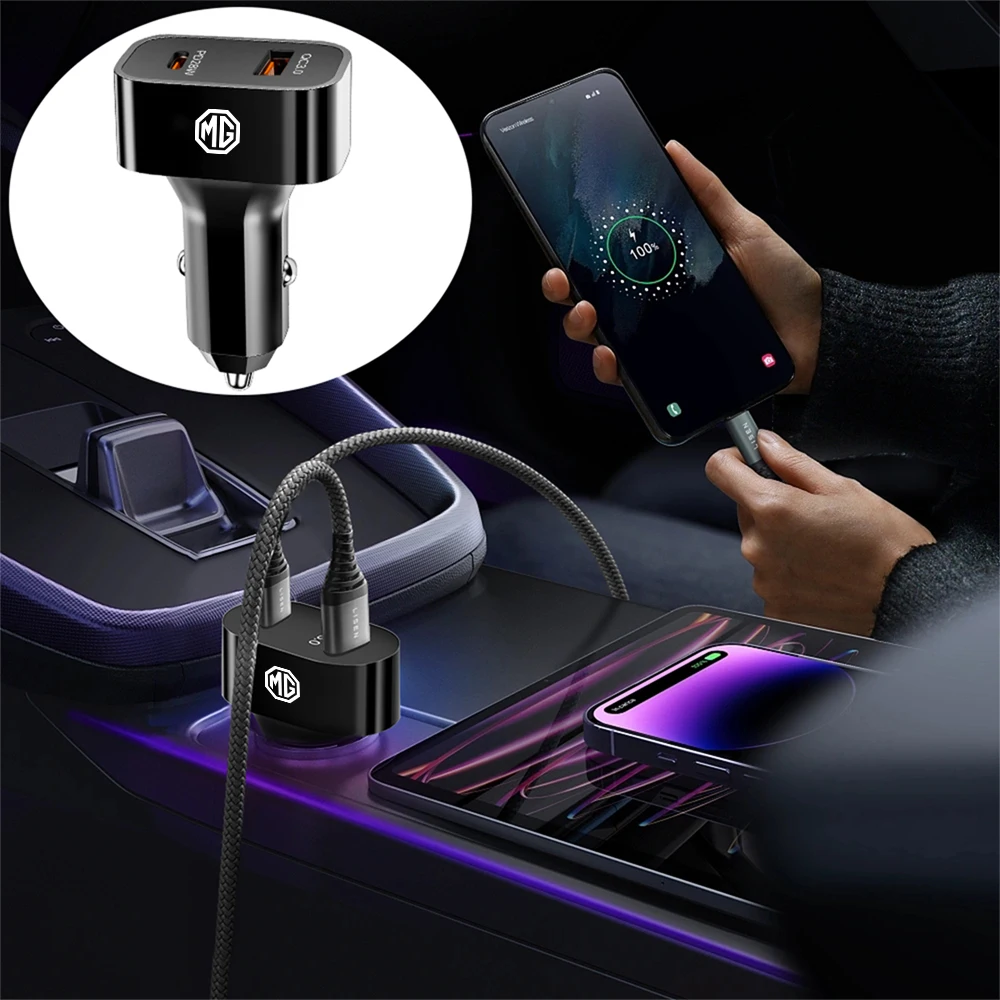 Auto Ladegerät Auto Handy Schnelle Lade Adapter PD USB Typ C Innen Zubehör Für Morris Garages MG ZS 5 7 6 Cyberster