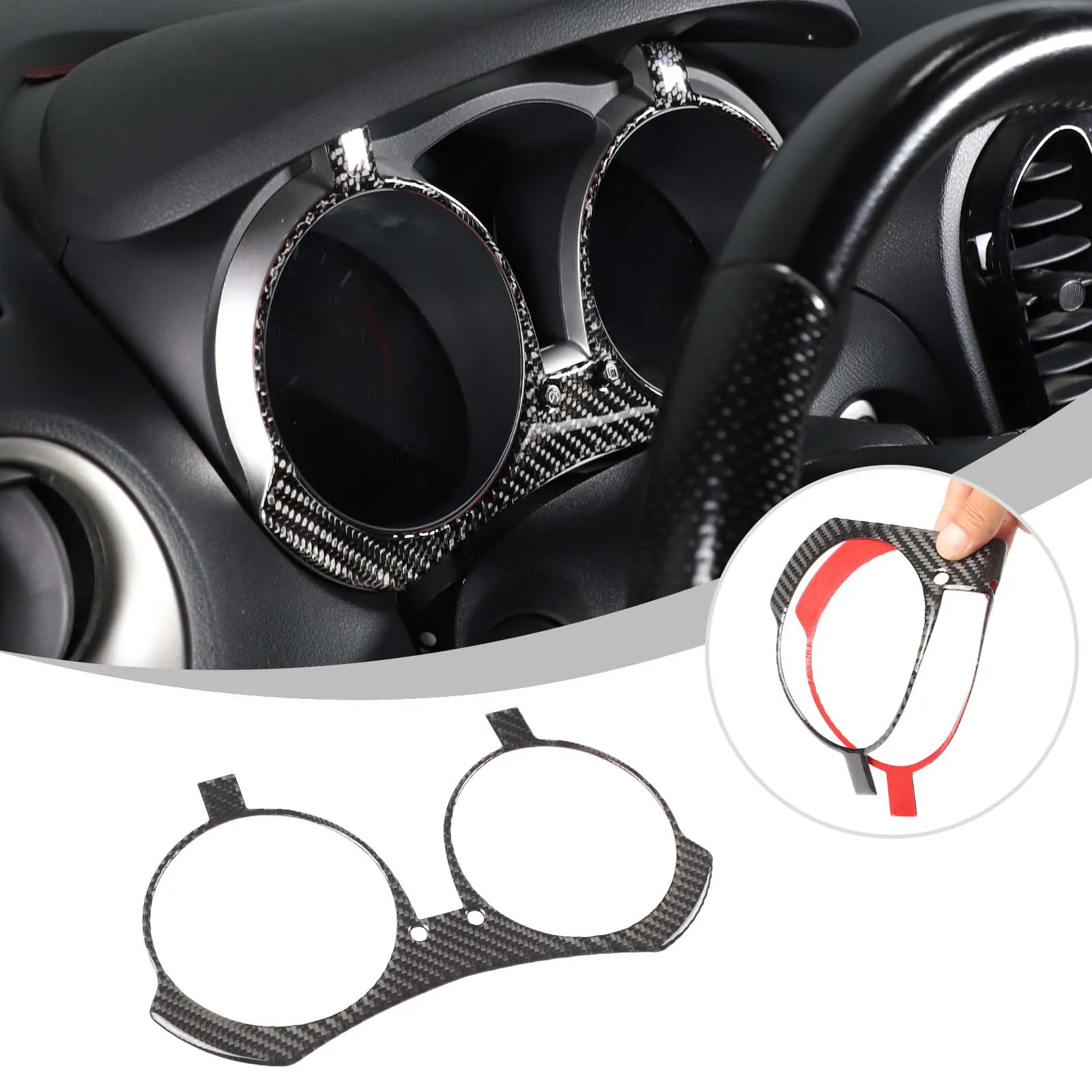 

Для Nissan JUKE 2011-2019 гг., мягкое углеродное волокно, приборная панель автомобиля, рамка дисплея, накладка на панель, наклейка, автомобильные аксессуары