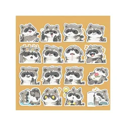 Cartoon Cute Little Raccoon Waterproof Ledger Sticker Computer Phone Case Water Cup IPad Notebook Decoration Sticker