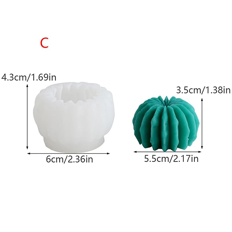 Cactus Aromatherapy Candle Silicone Mold DIY Simulation Cactus Gypsum Mold Epoxy Resin Drip Mold Home Decor Gift