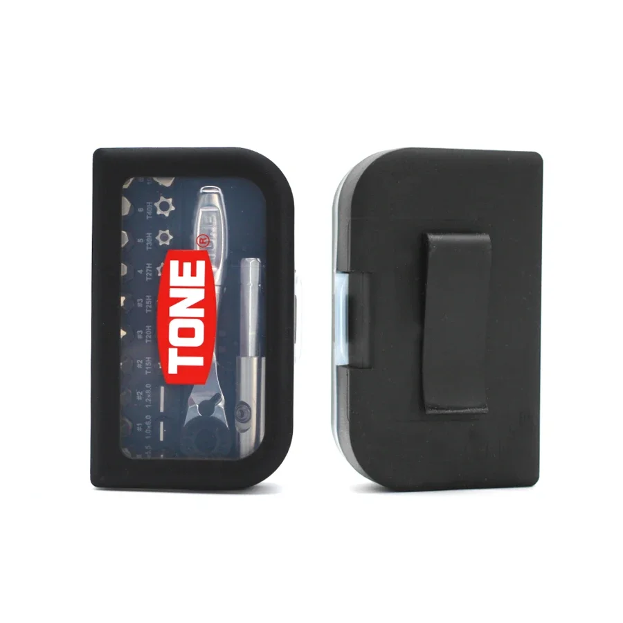 

TONE BRS20 Mini Ratchet Set 22Pcs 1/4'' (6.35 mm) Bits for SL PH TORX HEX SQ Screws Bit Insertion Ratchet Screwdriver for Narrow