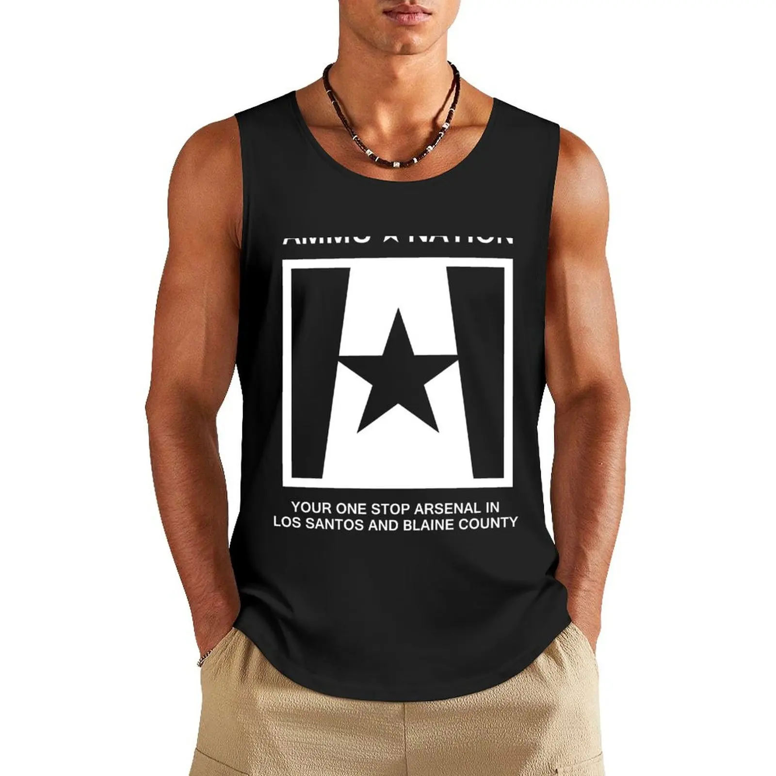 

GTA V Inspired - Ammunation Gun Store Tank Top Gym t-shirt man t-shirts for men Men's fitness t-shirt sports t-shirts for men