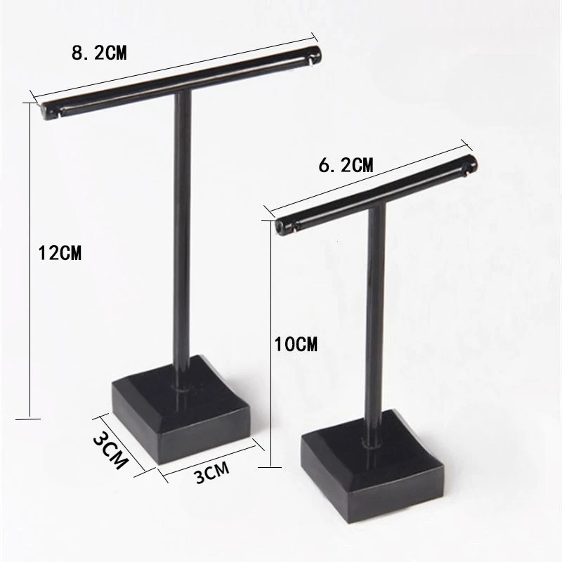 2Pcs Jewelry Display Rack t Shape Stand Show Charms Universal Professional Showcase Boutique Set Earrings Shelf