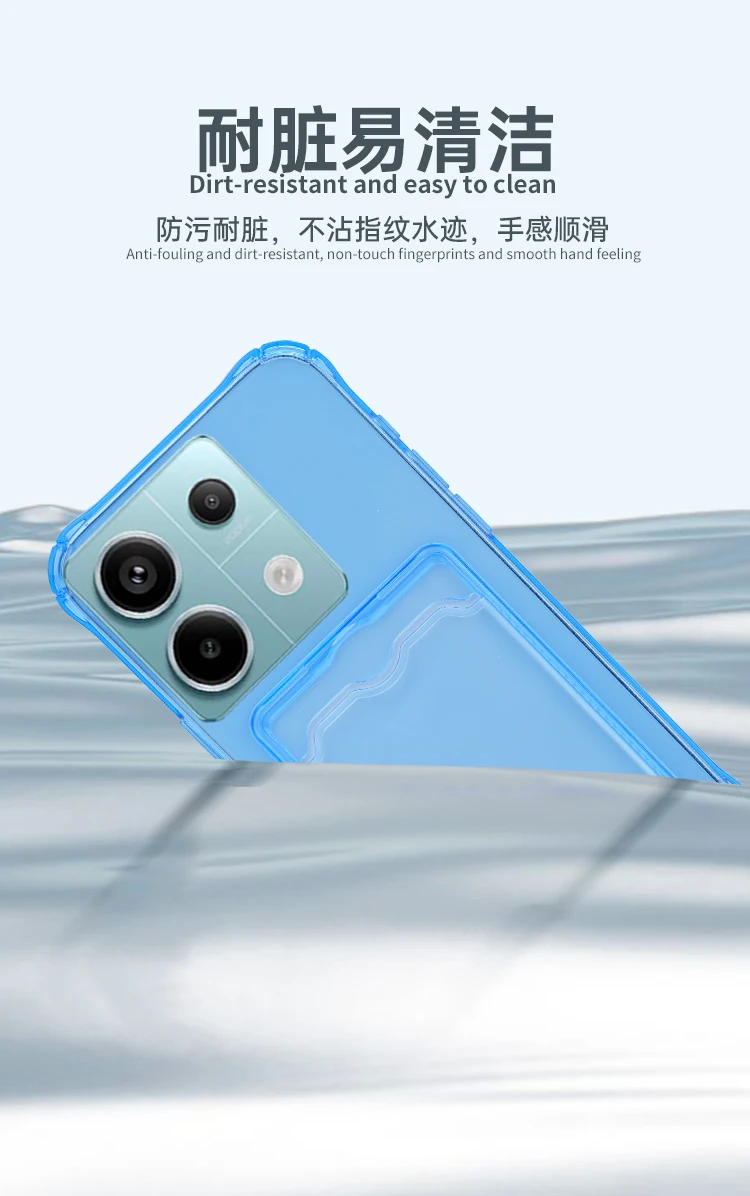 Kartenfach-Handyhülle für Xiaomi Redmi Note 13 12 11 10 9 Pro 13C 12S 12C 11S 10C 9A 9C 10A 10C Weiche TPU Transparente Schutzhülle – Detail 8