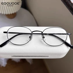 47mm Titanium Oval Optical Women's Men Myopia Eyeglasses Lenses Height Prescription Eyewear Small Glasses Frame