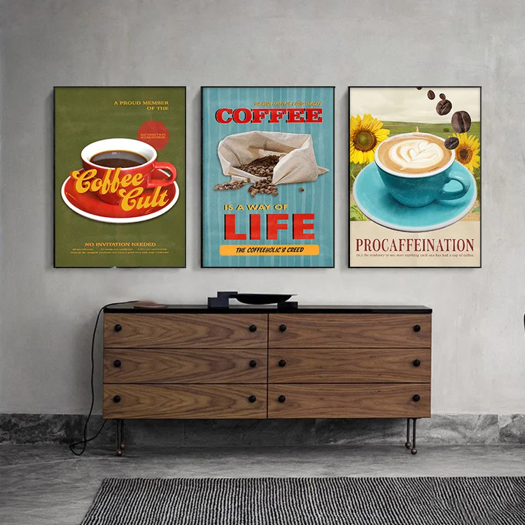 Vintage Around The World Coffee Pull Flower Lovers Poster Print Wall Art Pictures Canvas Painting Living Room Home Decor Gift