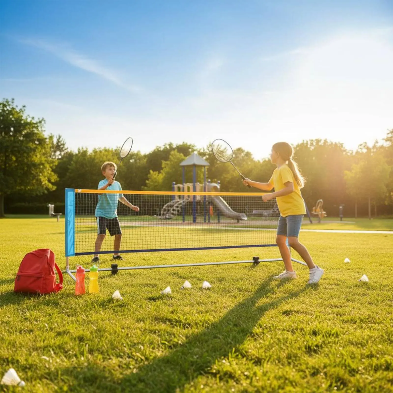 

Portable Tennis Net Frame Foldable Height Adjustable Net Frame Sports Gear Quick Setup Sturdy for Children, Training
