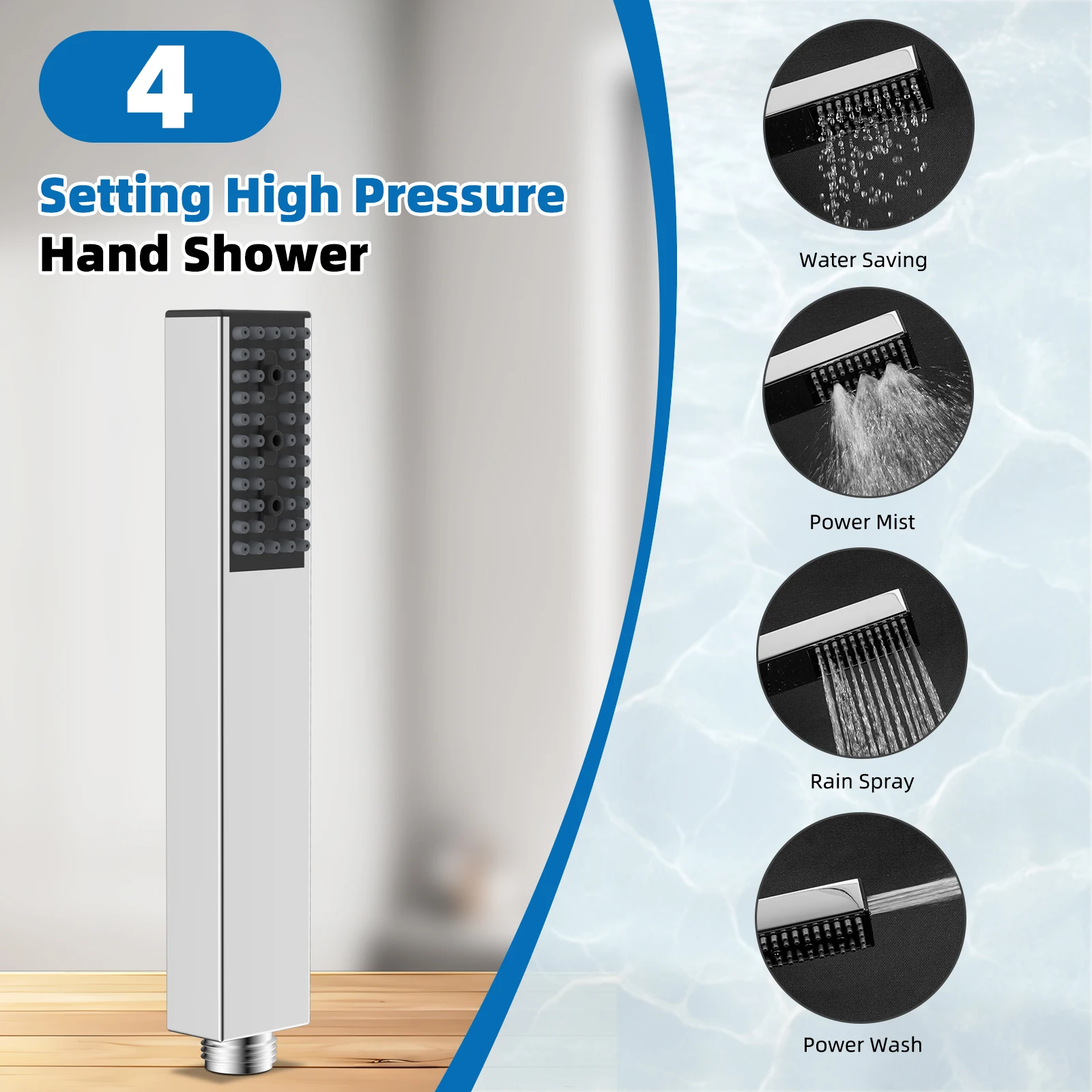 10-Inch High Pressure Shower Head with Handheld Spray Combo, 12'' Shower Extension Arm, Adjustable Shower Head Holder