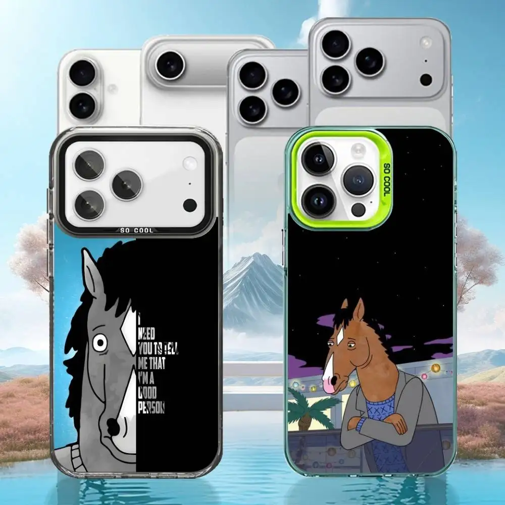 

B-Bojack cartoon Horseman funny Phone Case For iPhone17,16,15,14,13,12,11 Pro Max black Matte Shockproof Cover