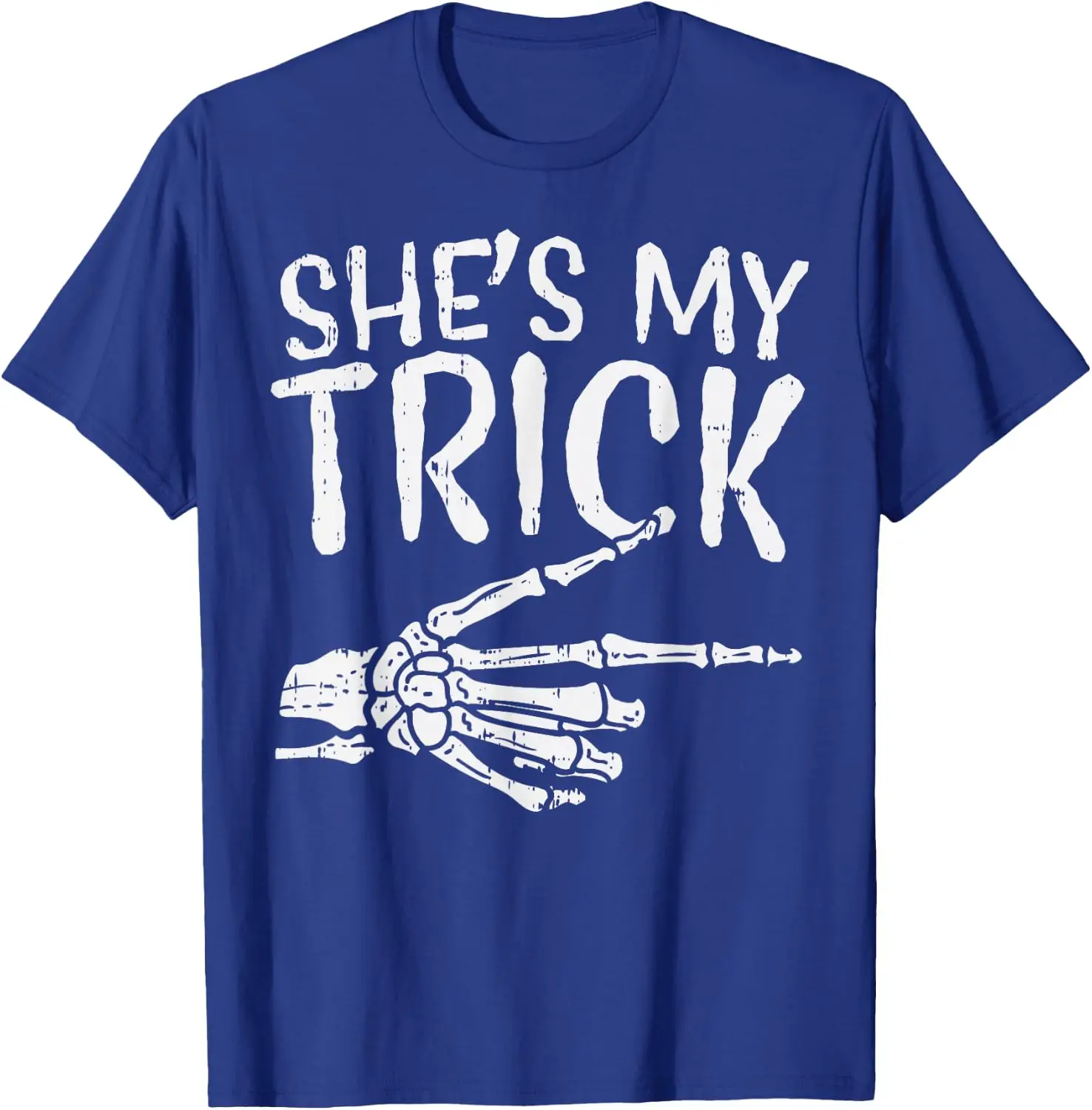 He's My Treat/She's My Trick Skeleton Matching Couple Halloween T-Shirt Fun Women Men Spooky Season Halloween Tshirts