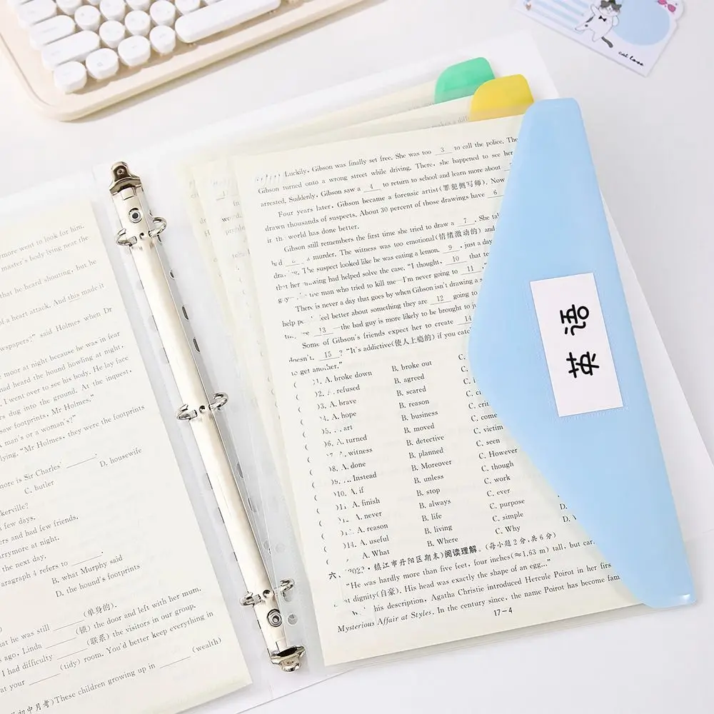 Loose Leaf A4 File Folder Transparent Students Stationery Data Book Detachable Office Storage Booklet Back To School Gift