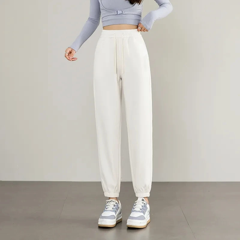 

High Waist Ninth Pants With Plush Thicken New Corduroy Harem Pants Womens 2025 New Autumn Winter Loose Casual Radish Pants