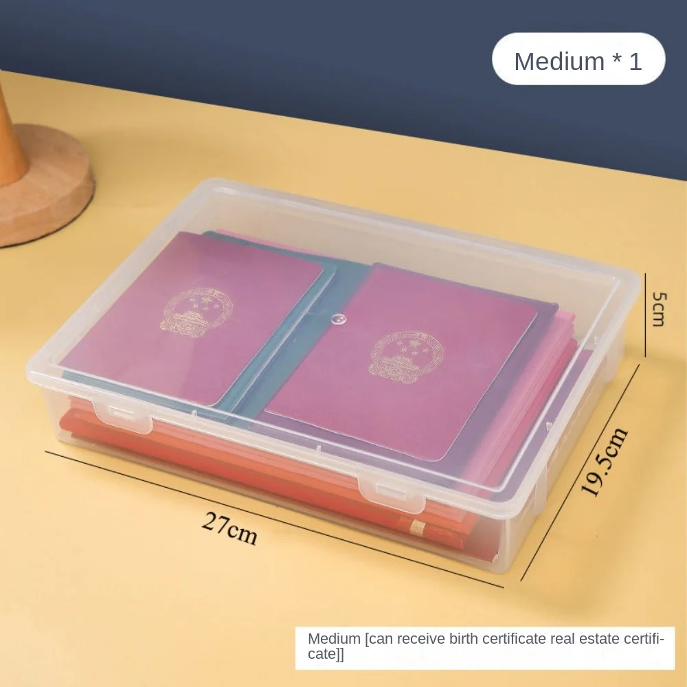 Dust Proof Plastic Document Organizer Square Shape Clear Certificate File Container A4 Organizing Box