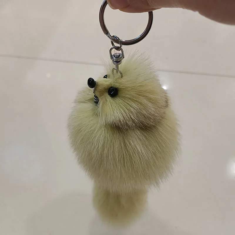 Female Lovely Real Fox Fur Fox Keychain Pendant Cute Fashion Fur Accessory Bag Charming Pnedant Accessories