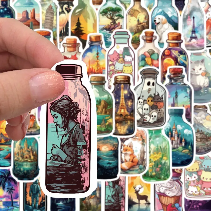 สติกเกอร์ตกแต่งลายกราฟฟิตี้สร้างสรรค์จาก Big World ลายการ์ตูนส่วนตัว 50 ชิ้น