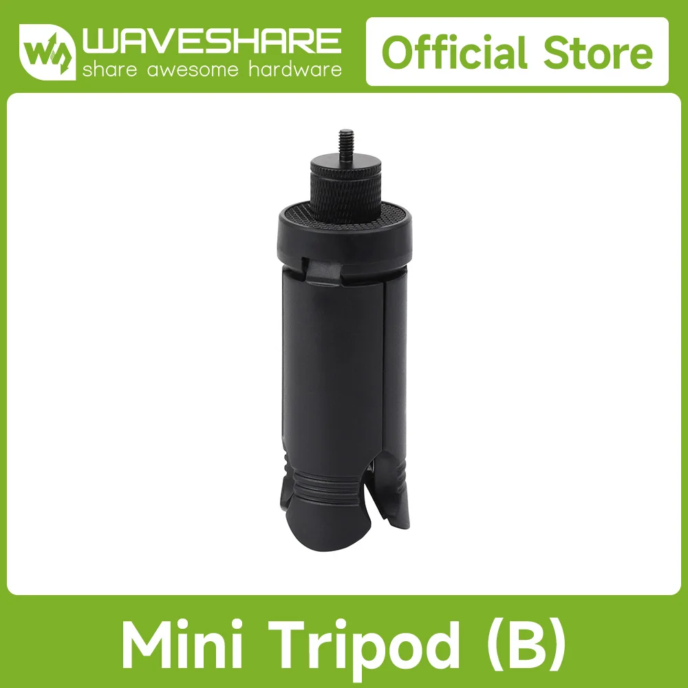 Waveshare Portable Mini Tripod (B), Suitable For DJI Pocket 3 Camera, Black Color, Lightweight design, provides strong support