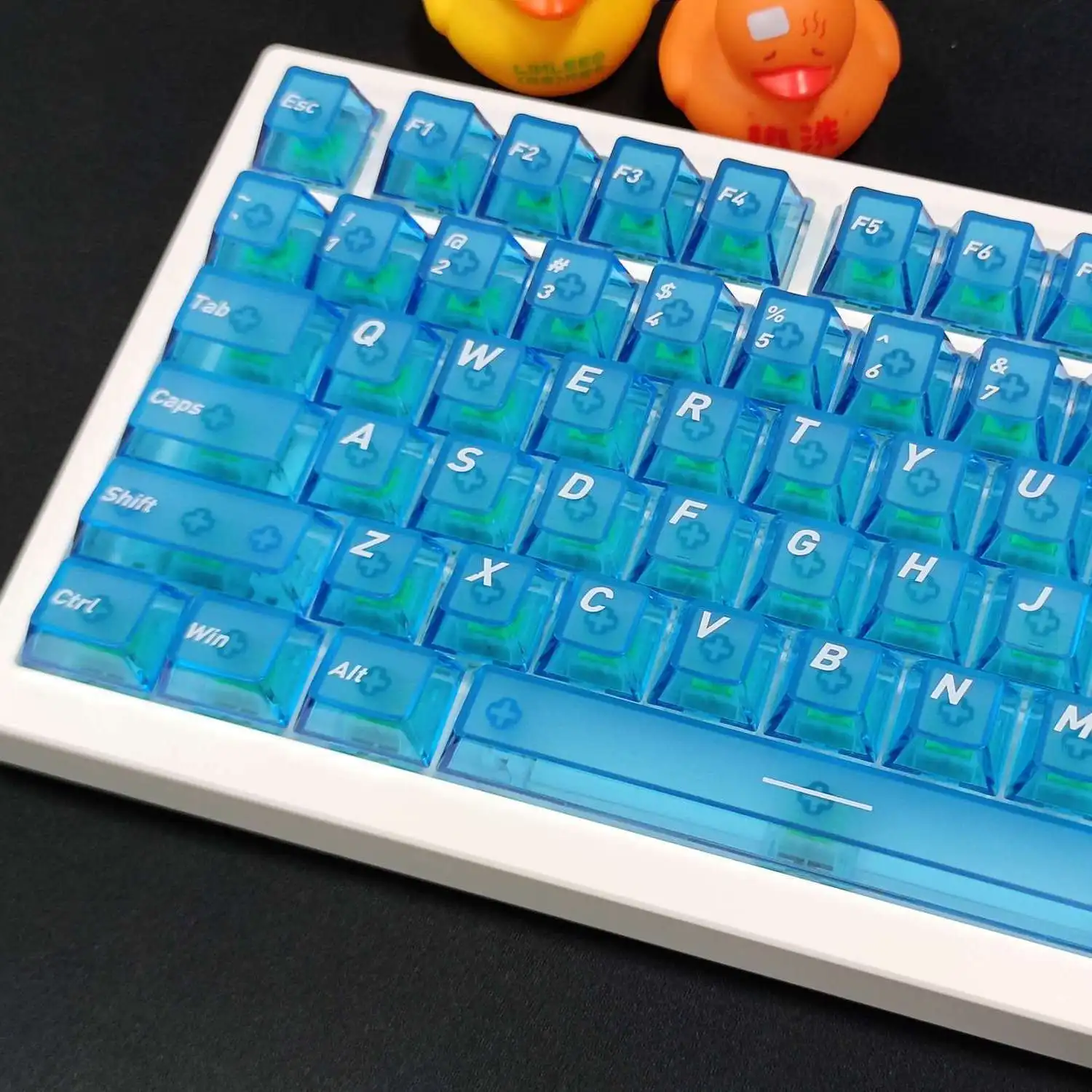 

Fog Blue Transparent PC Keycaps 118 Keys Double Shot Cherry Profile Key cap for Cherry Gateron MX Switches Mechanical Keyboard