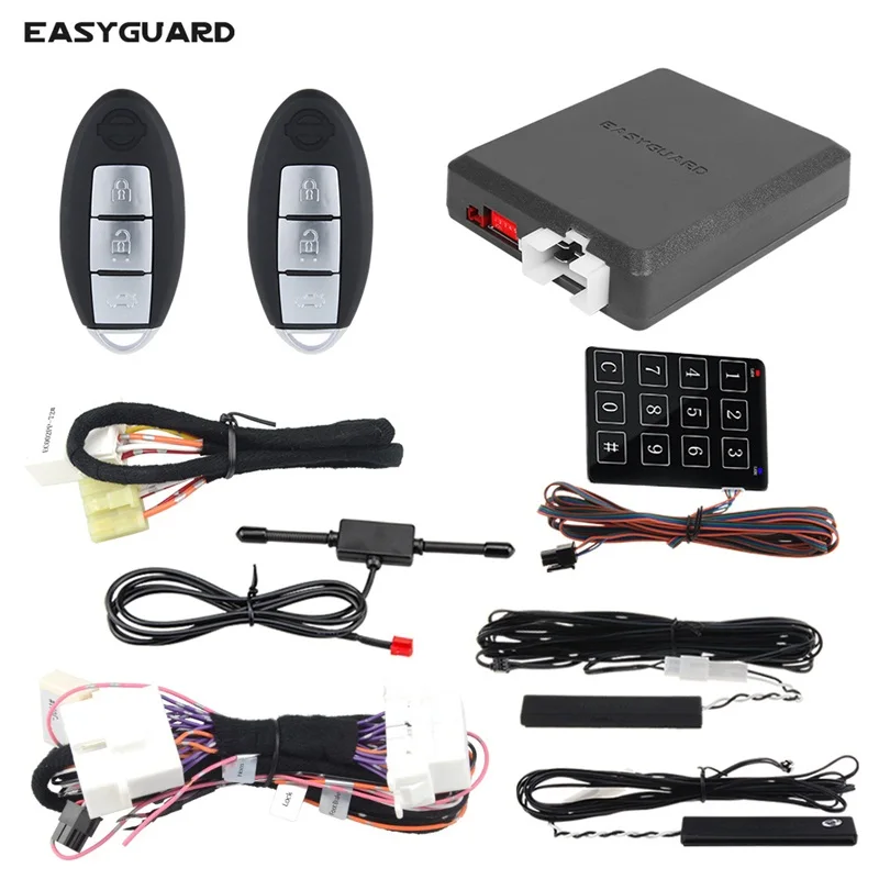 

EASYGUARD PKE keyless entry system auto starter Plug&Play CAN BUS for Nissan X-TRAIL Teana 09-19 with OEM engine start button