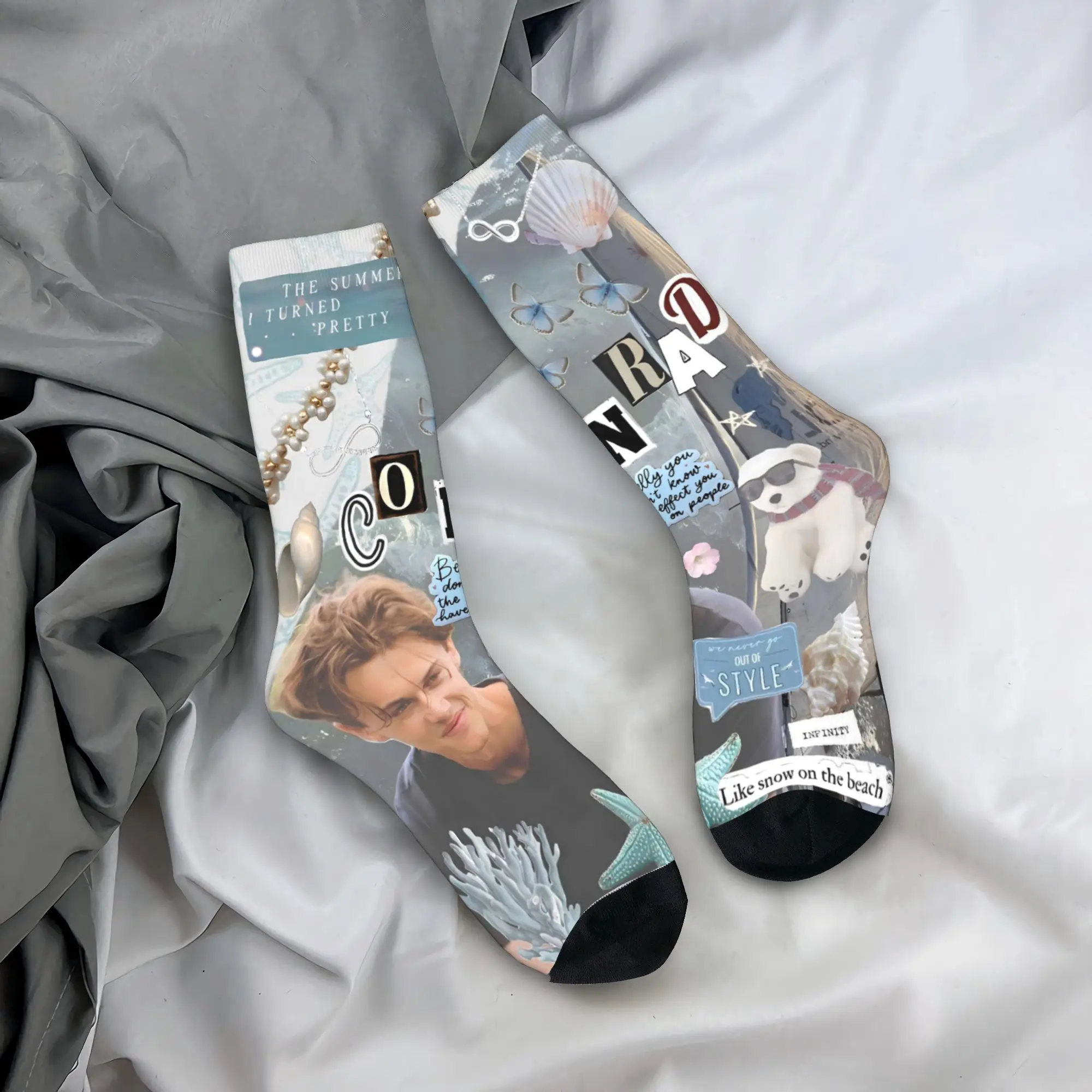 جوارب Cousins Beach Team Conrad The Summer التي تحولت إلى جوارب جميلة بتصميم غير قابلة للانزلاق جوارب ربيعية متوسطة ناعمة مضحكة لركوب الدراجات