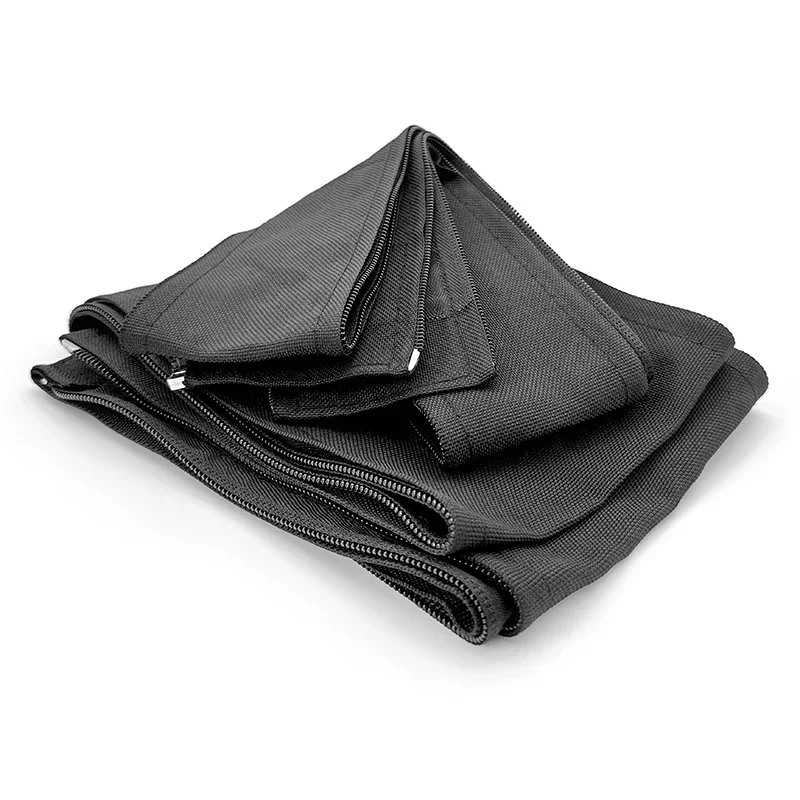 Schwarze 16–100 mm Anti-Tangle-Reißverschluss-Kabelhülle, staubdichter Kabel-Organizer, Schutz für Zuhause, Büro, Computer, Kabelmanagement – Detail 4