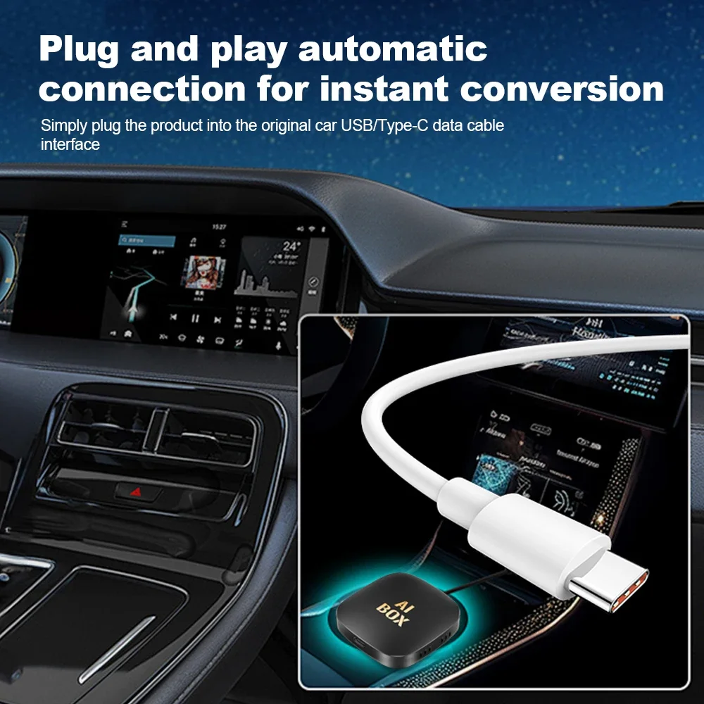 3 In 1 Wired to Wireless CarPlay Adapter Android 13.0 Auto Adapter  Youtube Nexflit Cars Smart Ai Box Bulit in Play Stroe