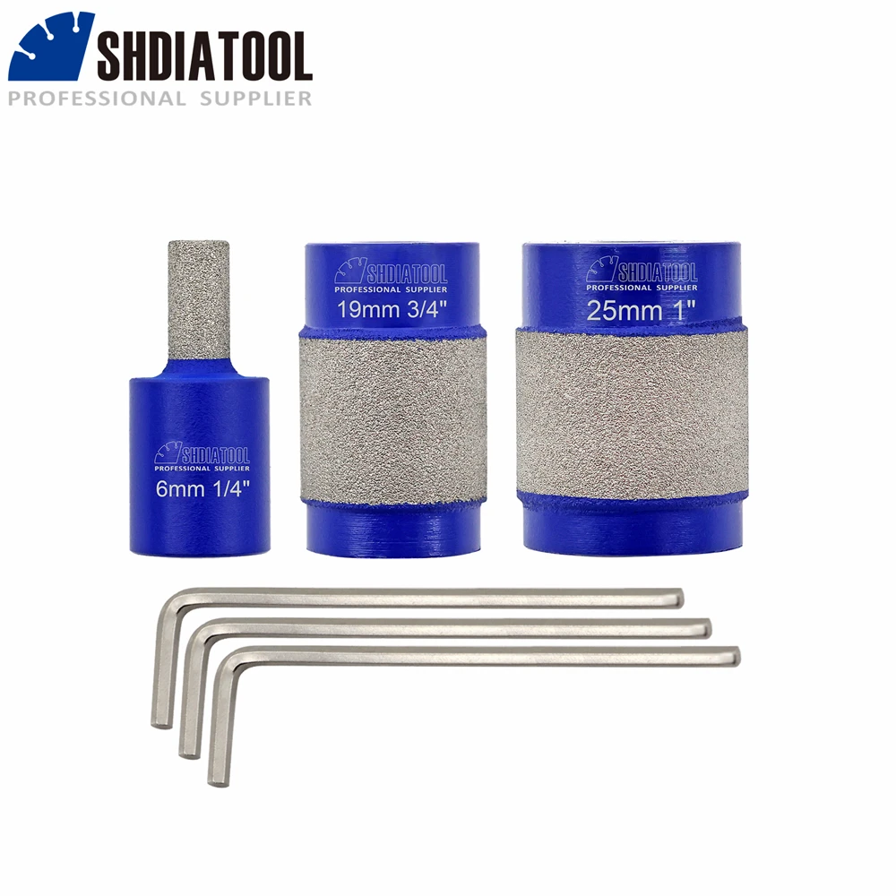 

SHDIATOOL Stained Glass Grinder Bit Head Tools 1/3Pcs Diamond Abrasive Milling Bits 1 3/4 1/8Inch Standard Grit Grinding Bit Set